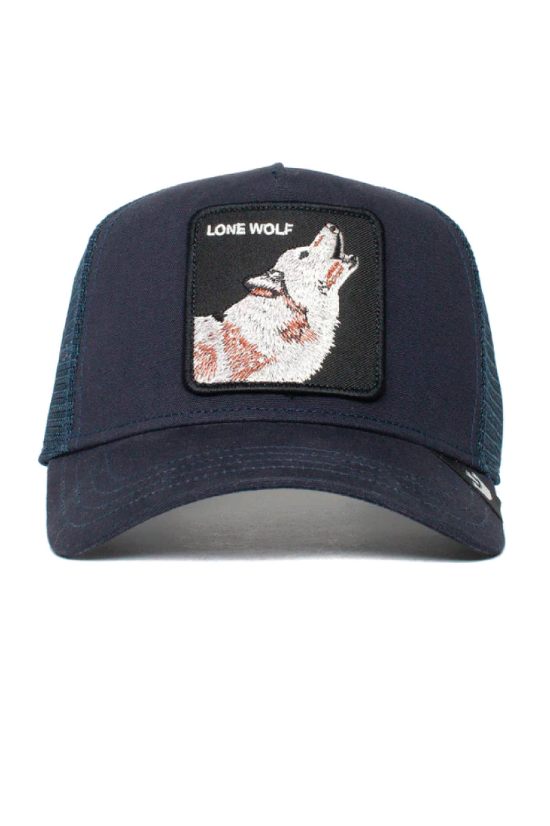Unisex Lone Wolf Trucker Hat - NVY
