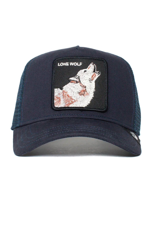 Unisex Lone Wolf Trucker Hat - NVY