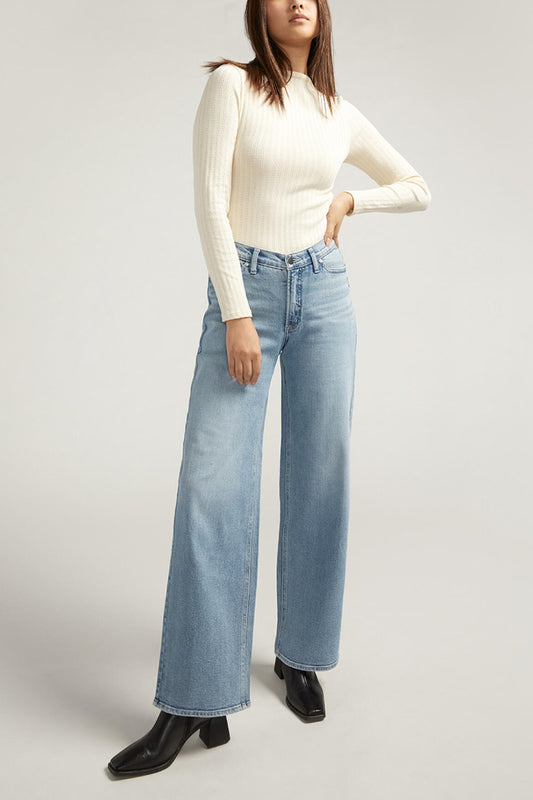 V-Front High Rise Wide Leg Jeans - 31