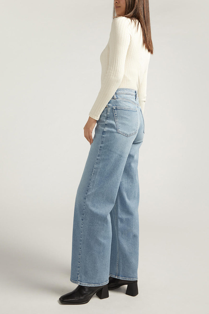 V-Front High Rise Wide Leg Jeans - 31