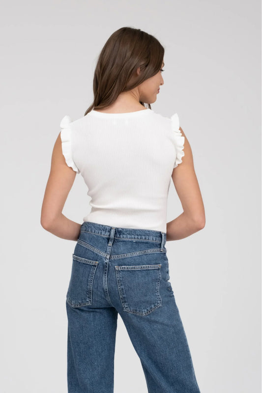 Venus Sweater Knit Top - WHT