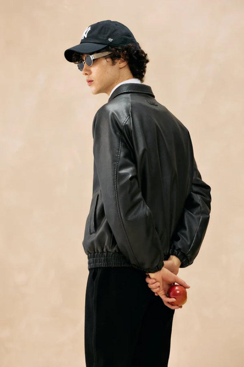Vintage Vegan Leather Jacket - BLK