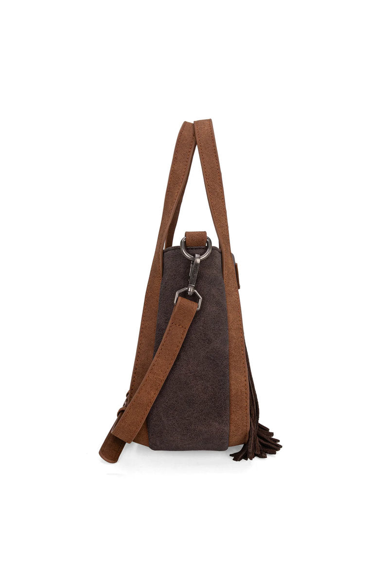 W Fringe Tote Crossbody - COF