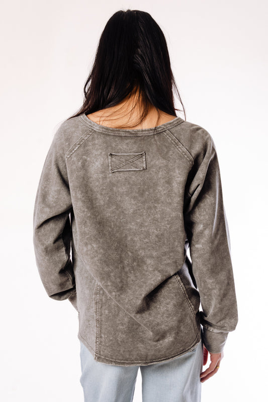 Washed Henley - BLK