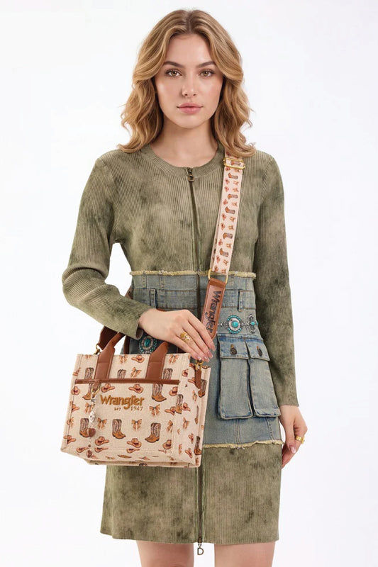 Western Cowgirl Crossbody Tote - Small - TAN