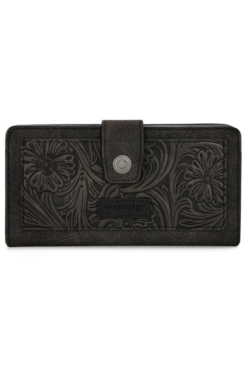 Western Floral Wallet - BLK