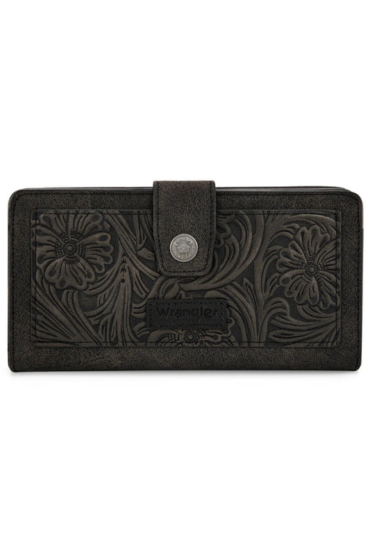 Western Floral Wallet - BLK