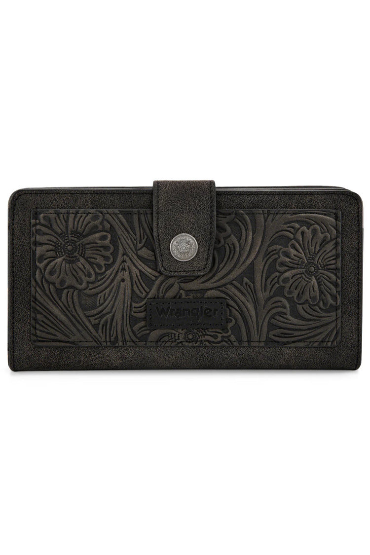 Western Floral Wallet - BLK