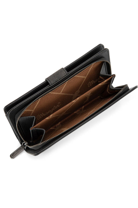 Western Floral Wallet - BLK