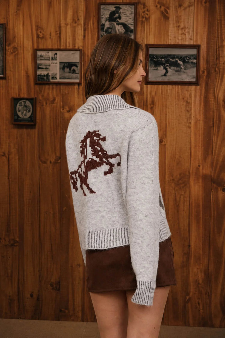Western Jacquard Cardigan - HGR