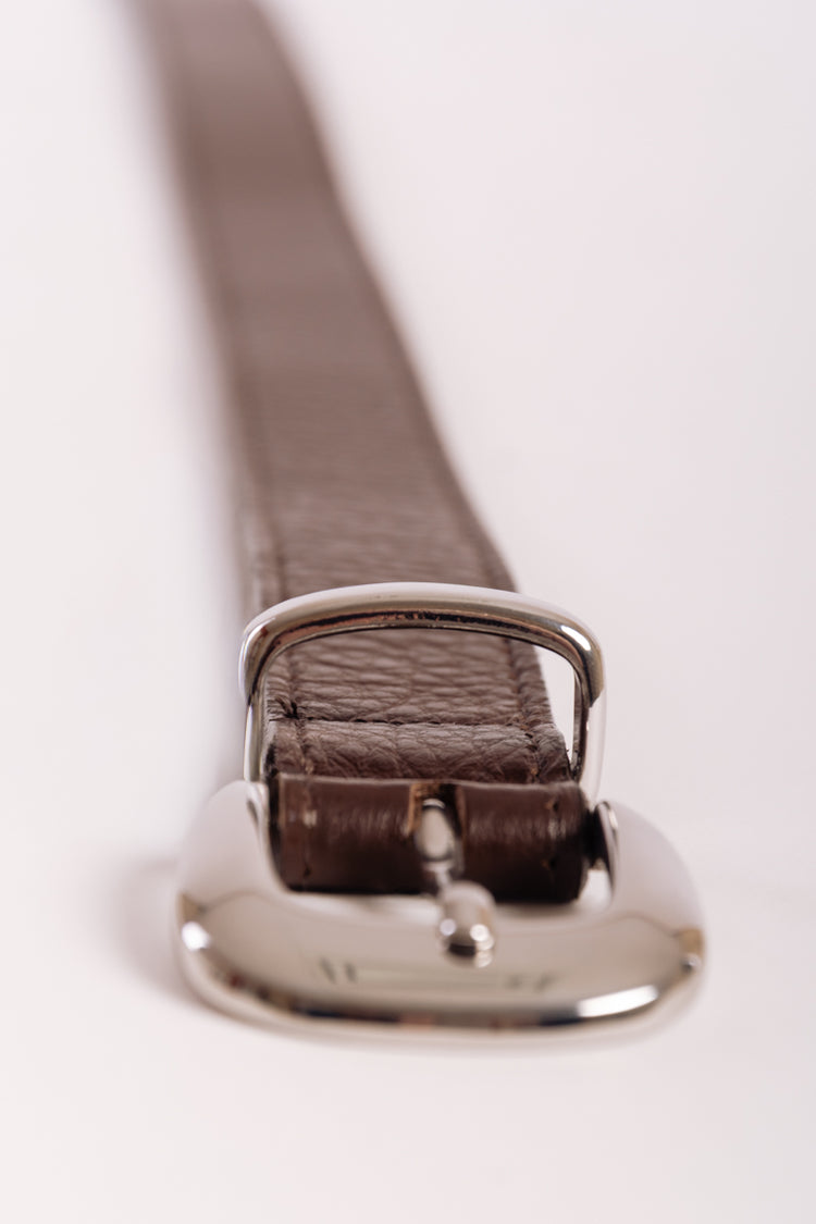 Western Pebbled Leather Belt - BRN