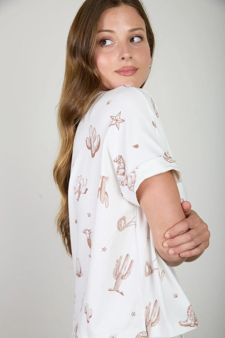 Western Print Tee - IVR