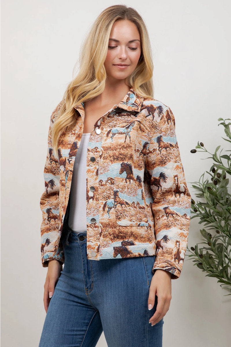 Wild Horses Tapestry Jacket - MUL