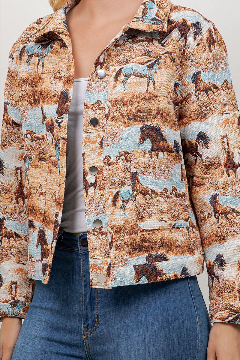 Wild Horses Tapestry Jacket - MUL