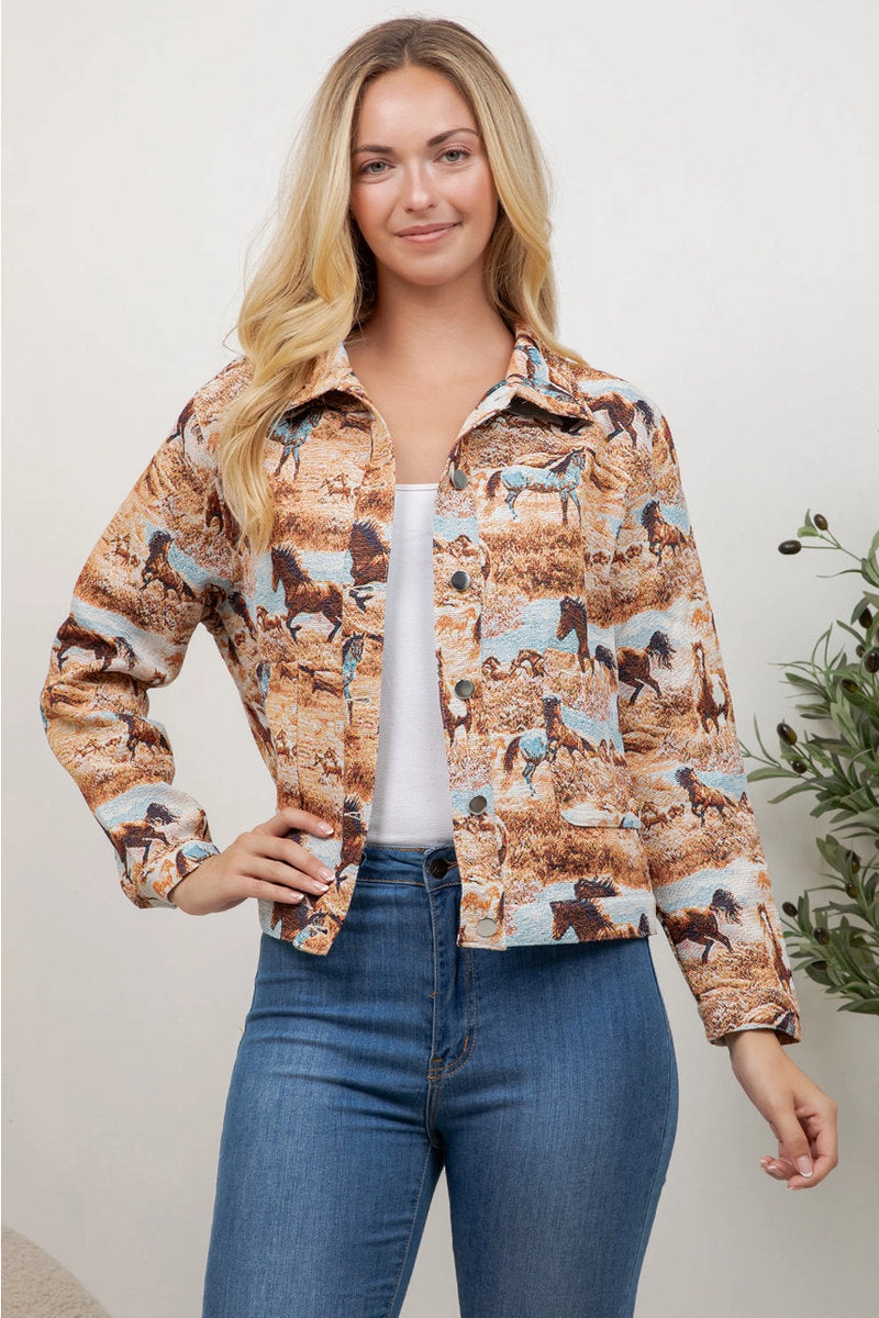 Wild Horses Tapestry Jacket - MUL