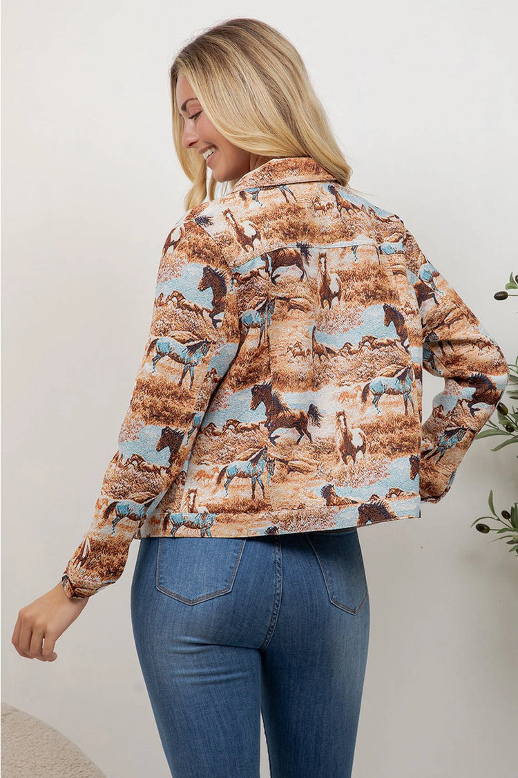 Wild Horses Tapestry Jacket - MUL