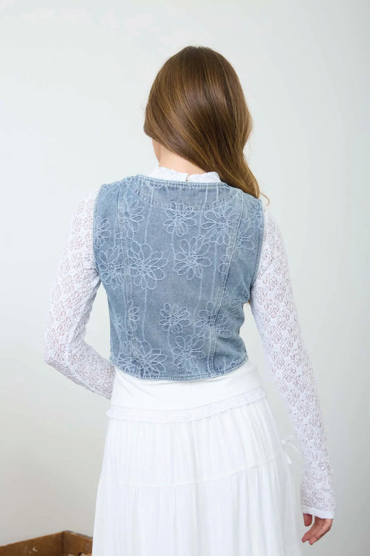 Wildflower Denim Vest - DNM