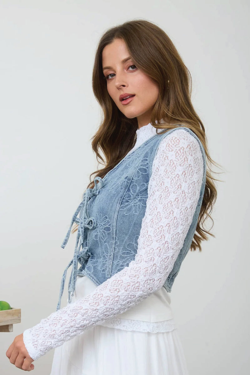 Wildflower Denim Vest - DNM