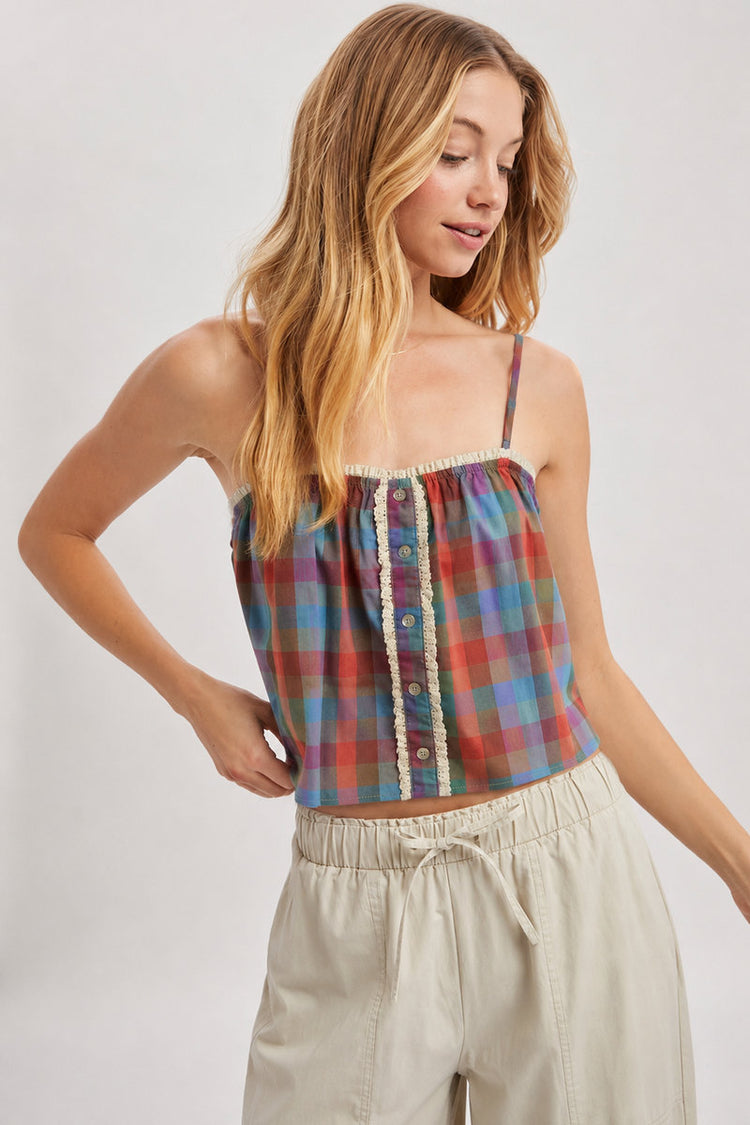 Rainbow Plaid Cami Top - MUL
