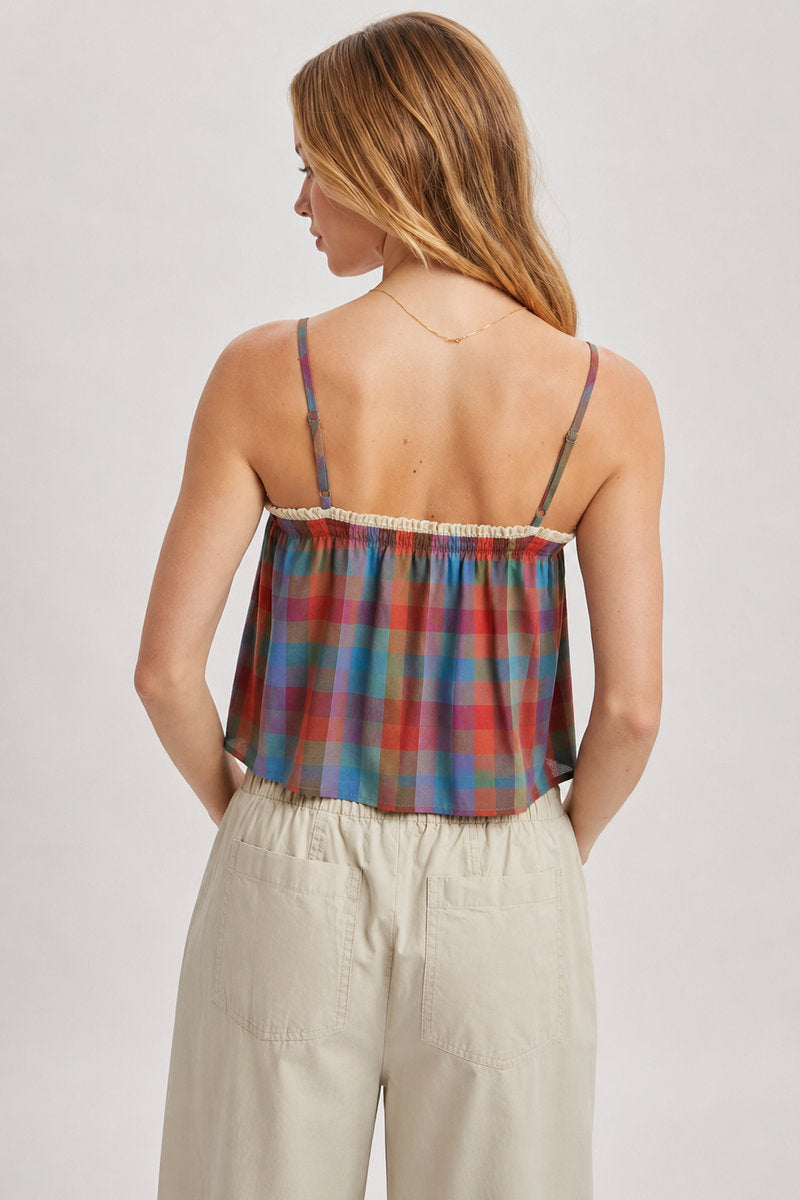 Rainbow Plaid Cami Top - MUL
