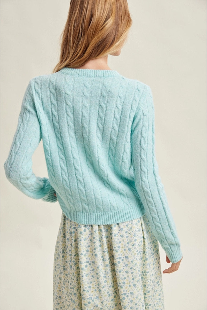 Soft Cable Cardigan - SEA