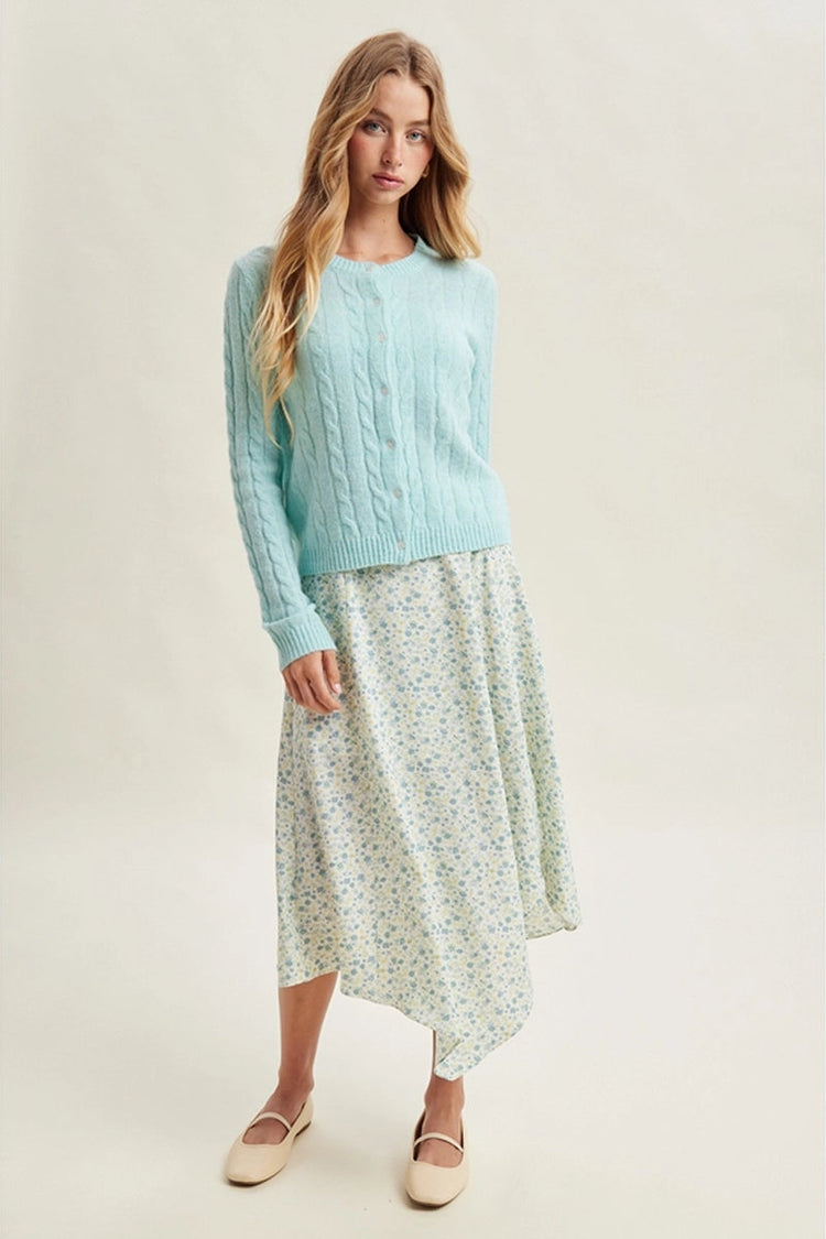 Soft Cable Cardigan - SEA