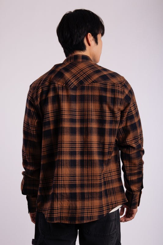 Retro Flannel Shirt - BRN