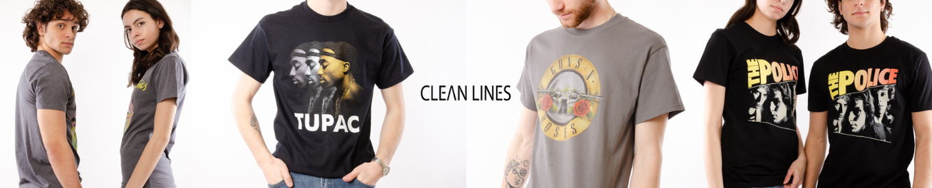 Clean Lines logo. Shop Clean Lines graphic tees at Below The Belt.