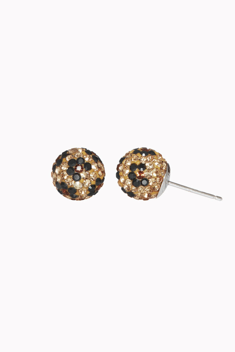 10mm Sparkle Ball Earrings - Leopard - LEO