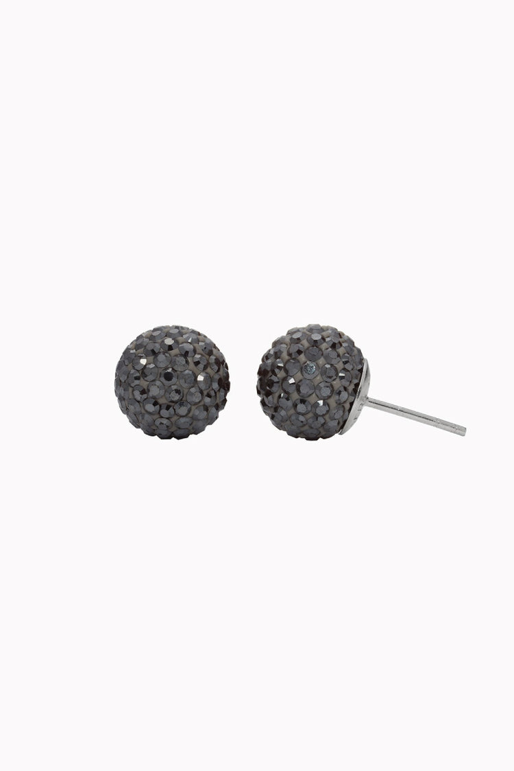 10mm Sparkle Ball Earrings - Hematite - HEM