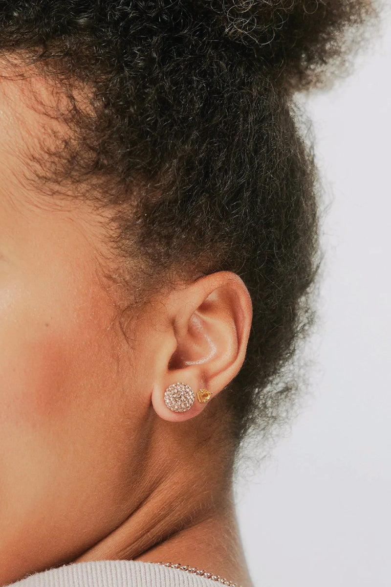 10mm Sparkle Ball Earrings - Rosé