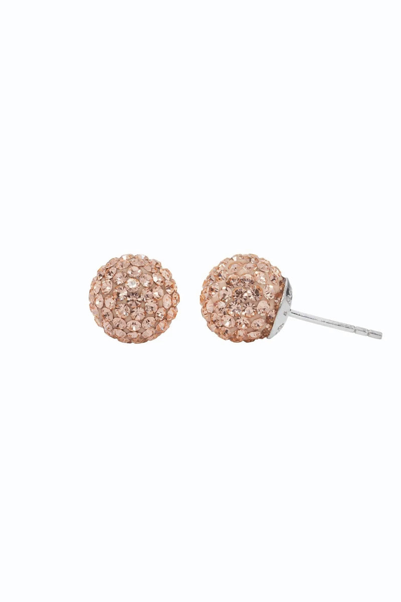 10mm Sparkle Ball Earrings - Rose Gold - RGL