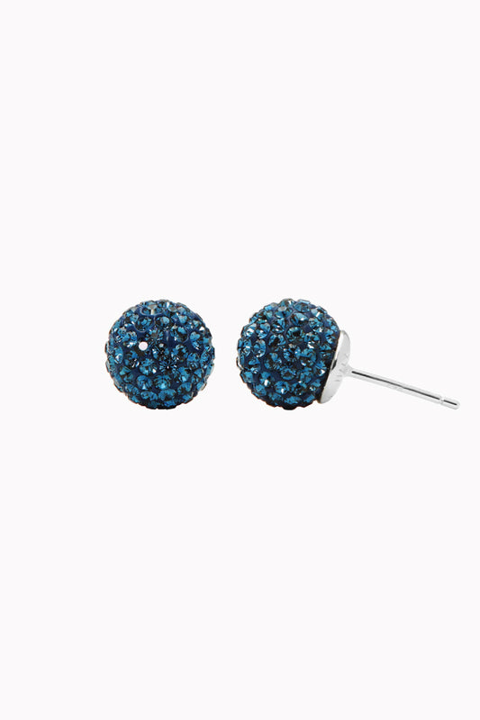 10mm Sparkle Ball Earrings - Sapphire - SEP