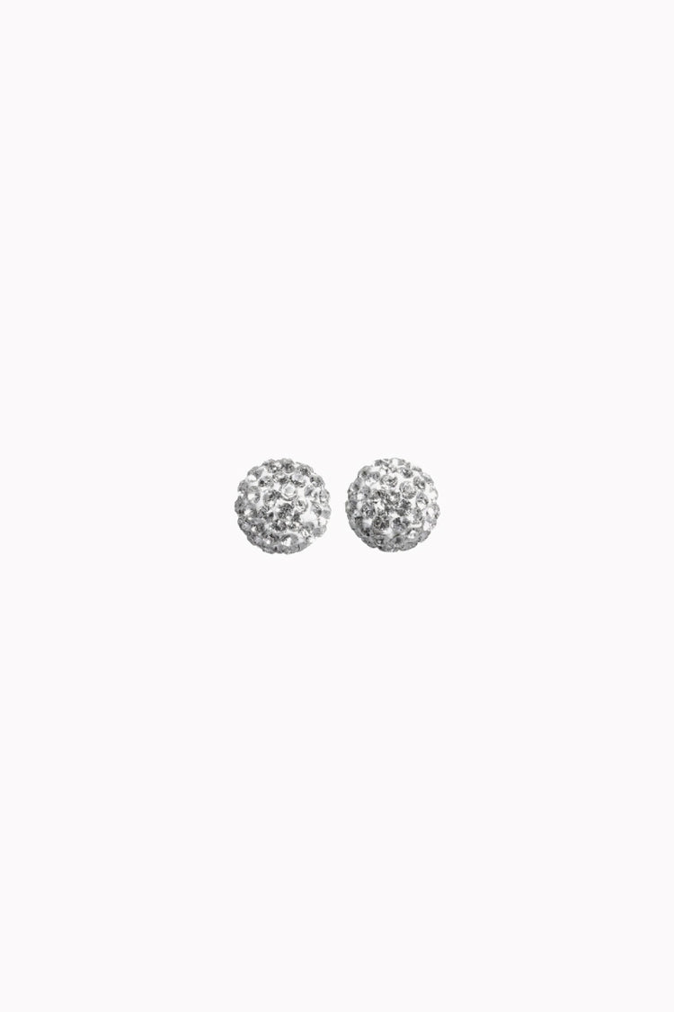 6mm Sparkle Ball Earrings- White - WHT