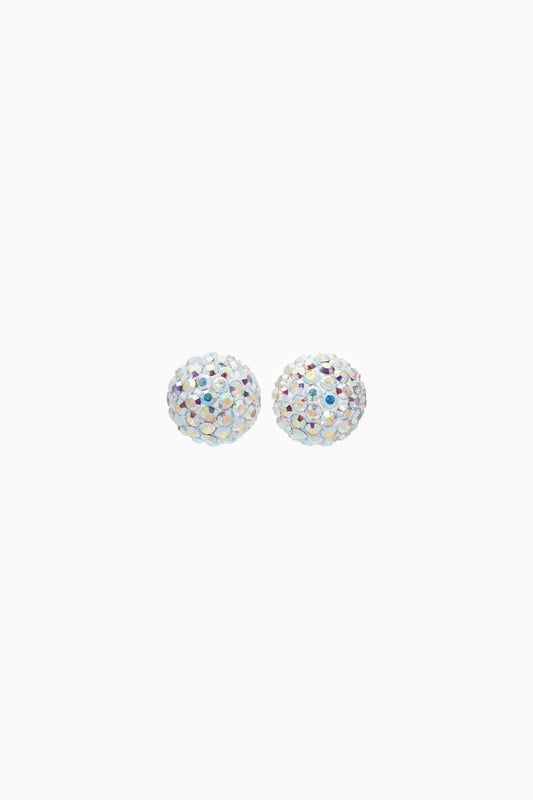 8mm Sparkle Ball Earrings - Aurora Borealis - AUR