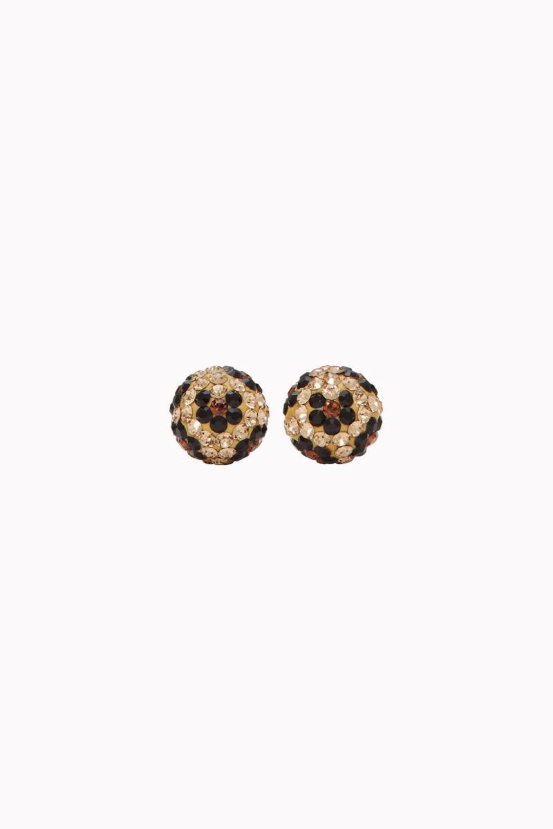 8mm Sparkle Ball Earrings - Leopard - LEO