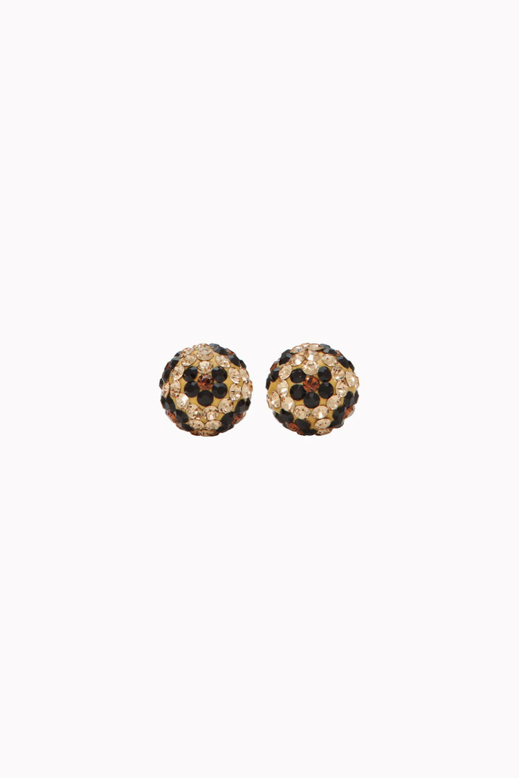 8mm Sparkle Ball Earrings - Leopard - LEO
