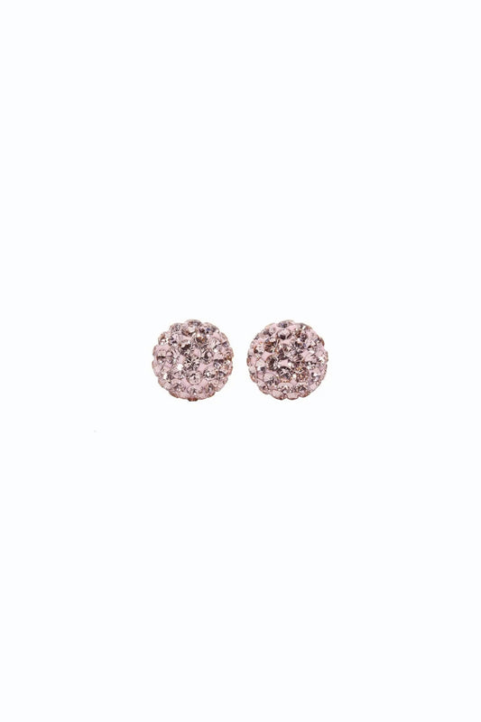 8mm Sparkle Ball Earrings - Rosé - ROS