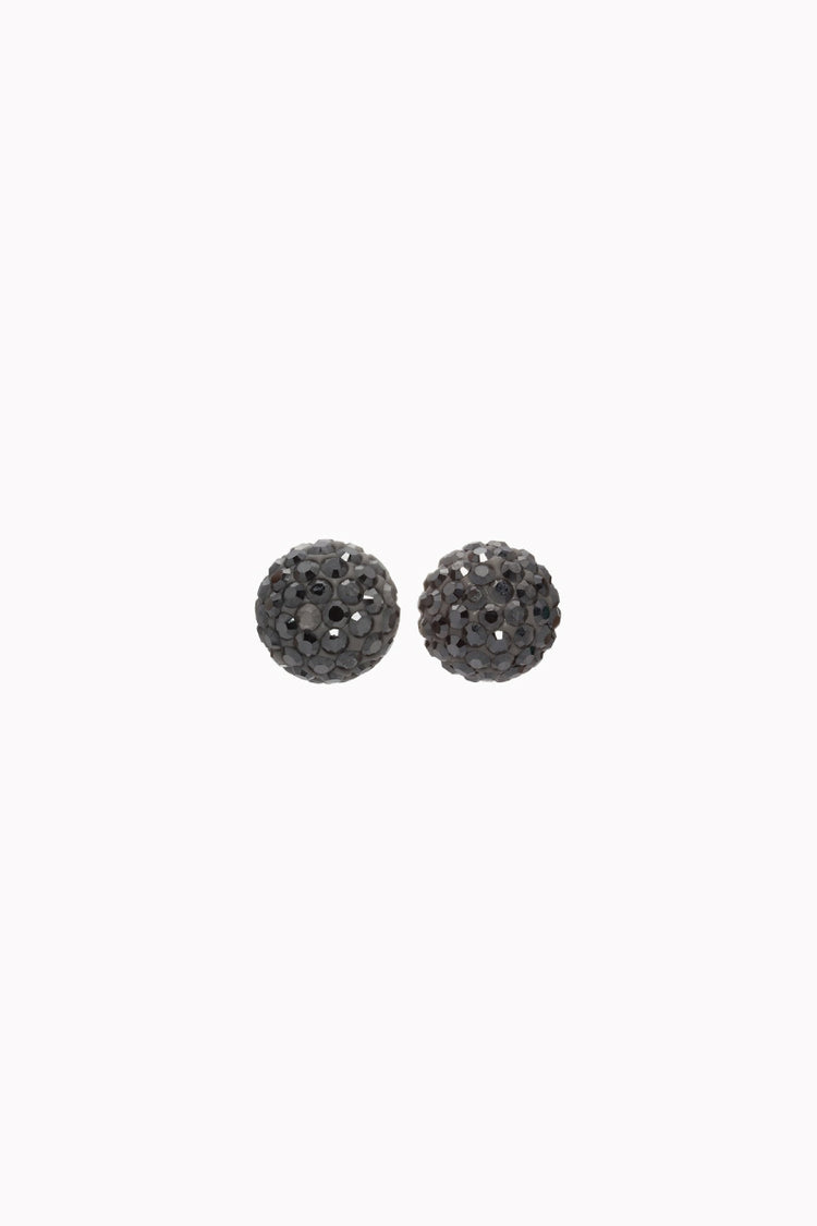 8mm Sparkle Ball Earrings - Hematite - HEM
