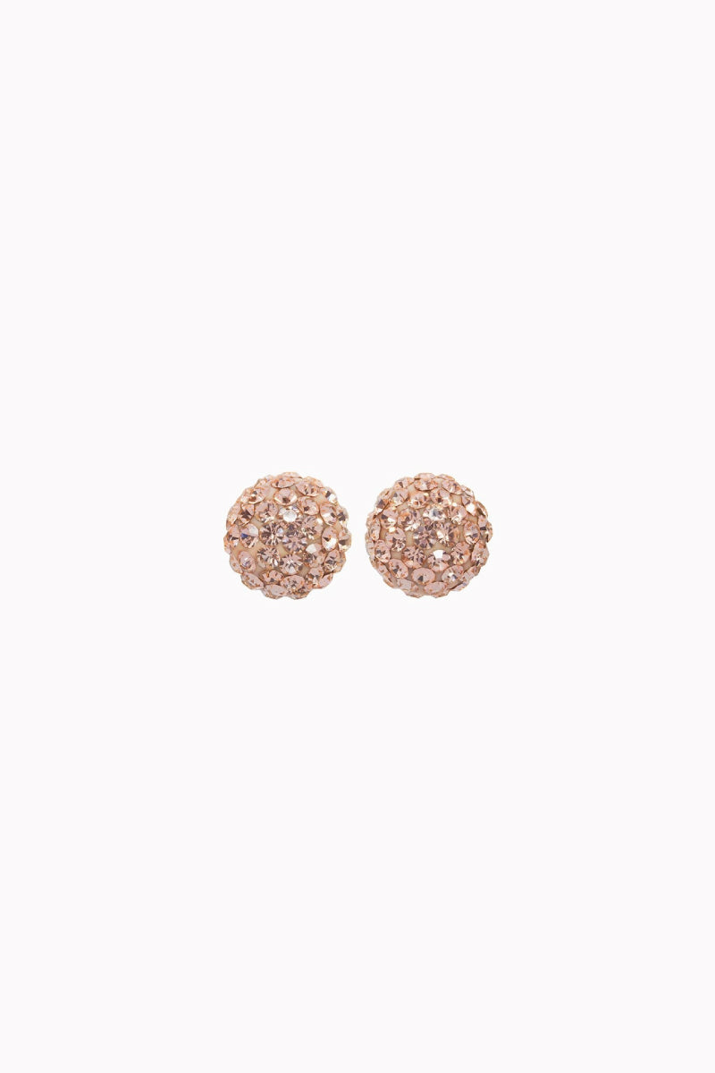 8mm Sparkle Ball Earrings- Rose Gold
