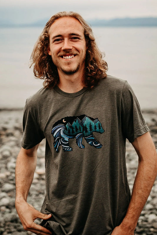 Colourful Bear Tee - GRN