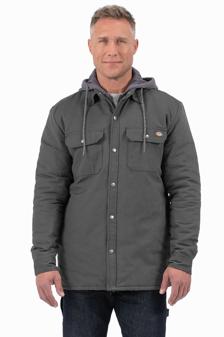 Fleece Lined Hooded Jacket - GRY
