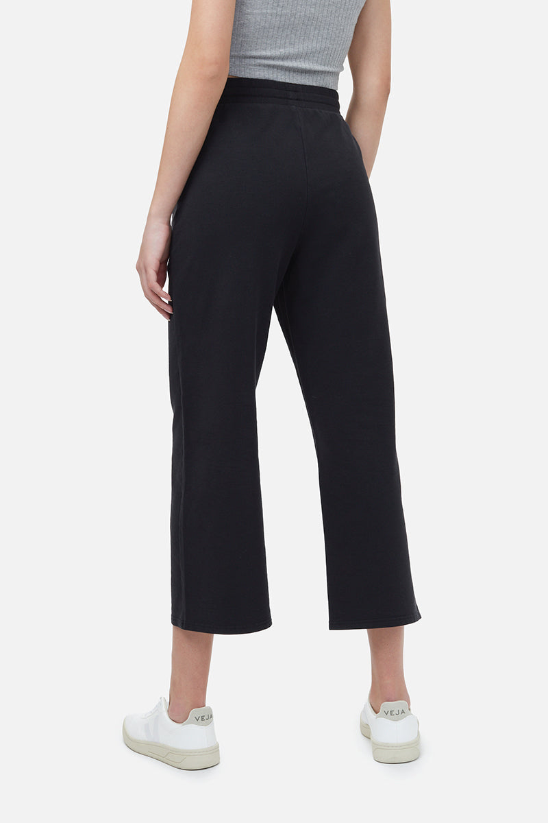 French Terry Cropped Wide Leg Sweatpants