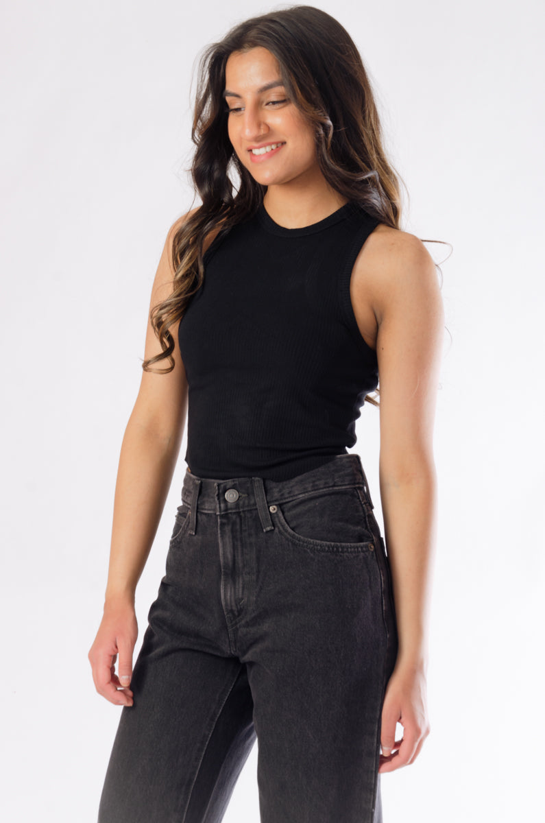 Halter Racer Crop Tank