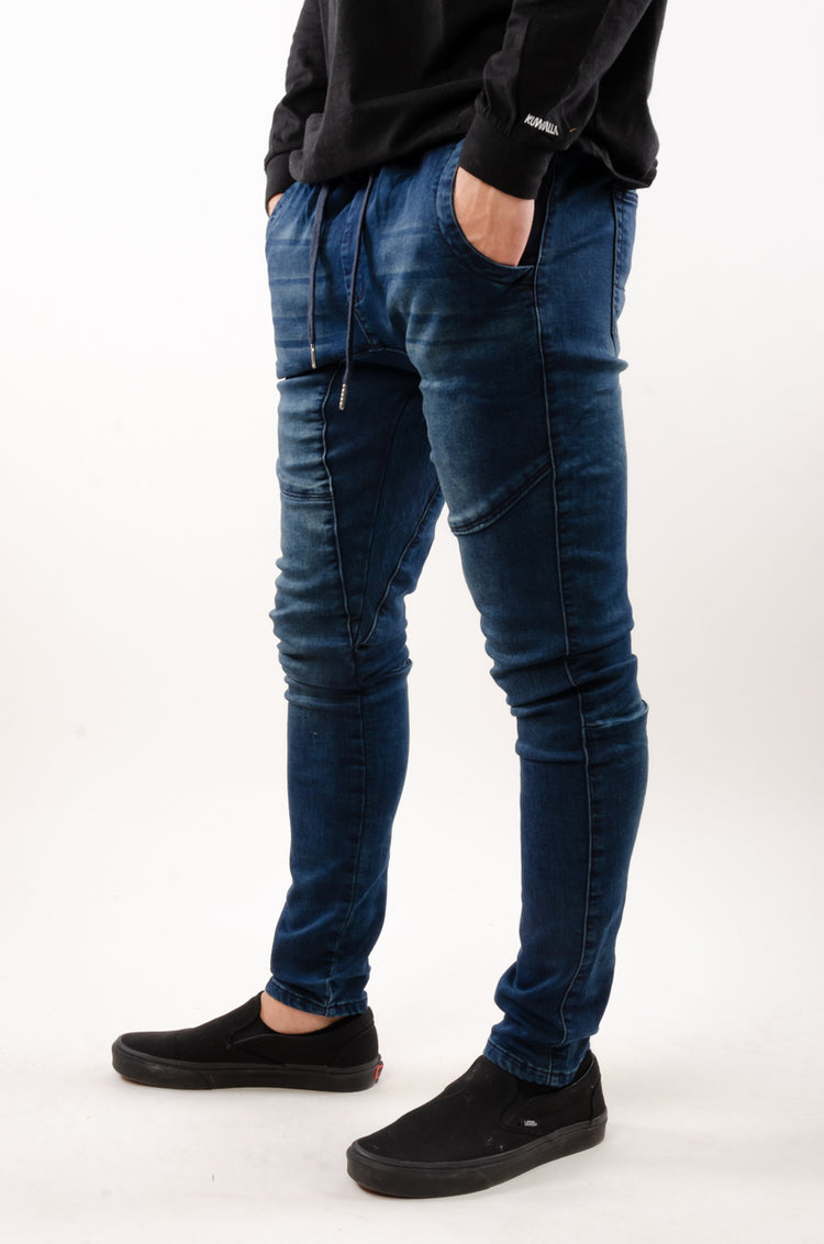 Knit Denim Trousers - BLU