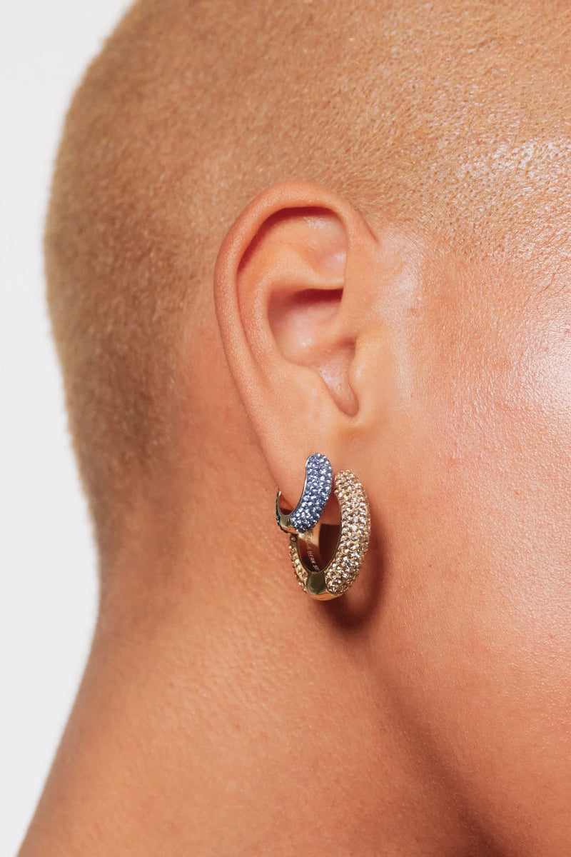 HILLBERG AND BERK Medium Sparkle Hoop Earrings Below The Belt