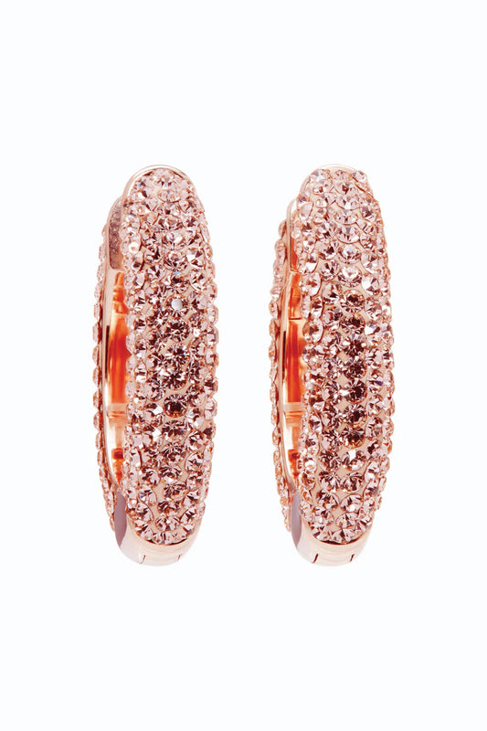 Medium Sparkle Hoop Earrings - Rose Gold - RGL