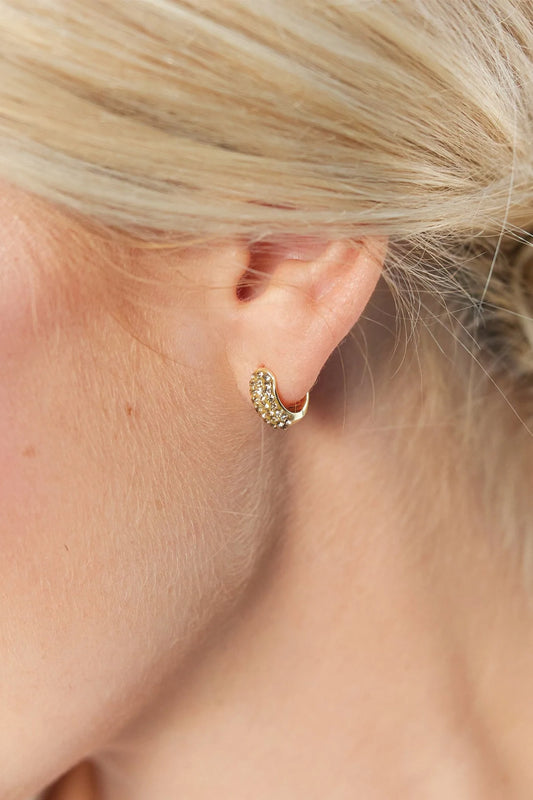 Mini Sparkle Hoop Earrings - Gold - GLD