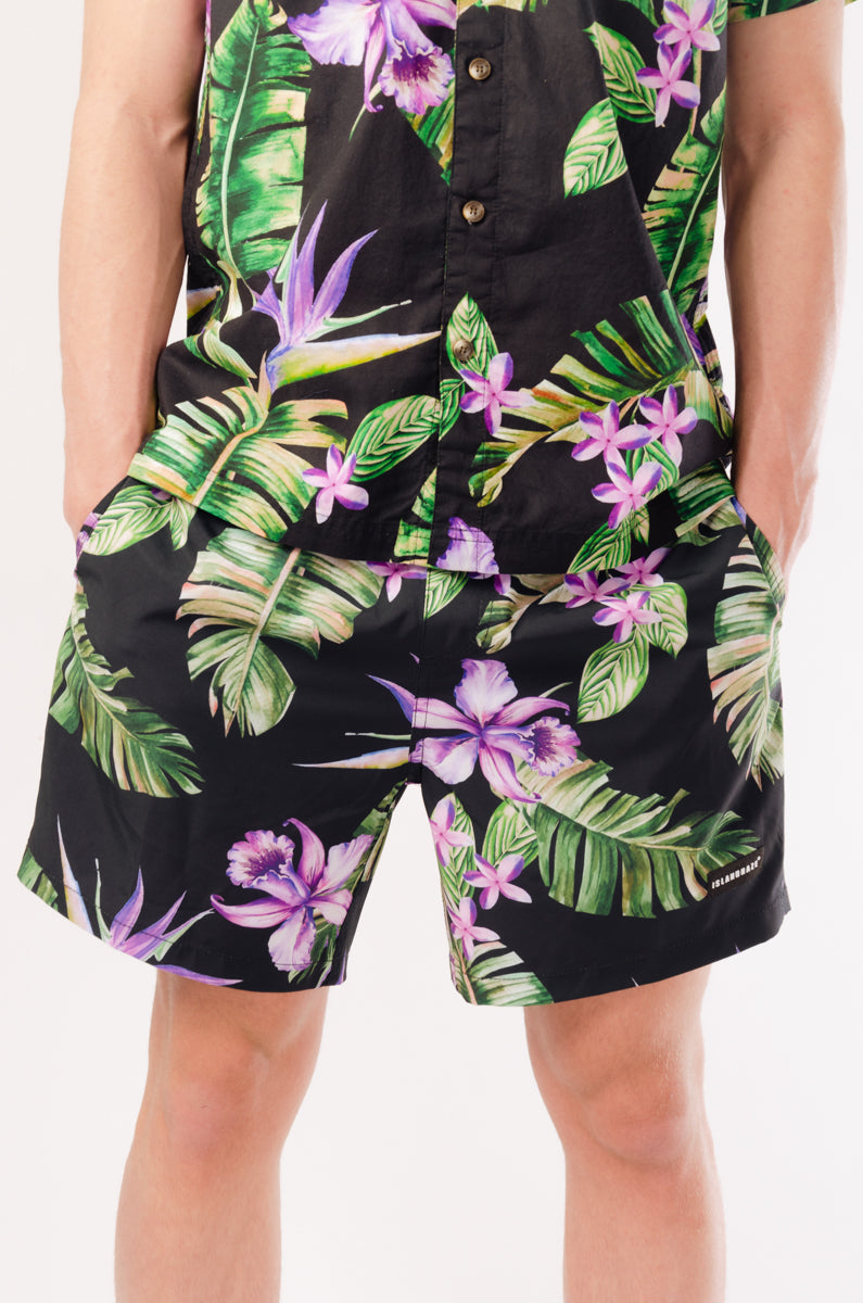 Purple Hawaiian Swim Shorts