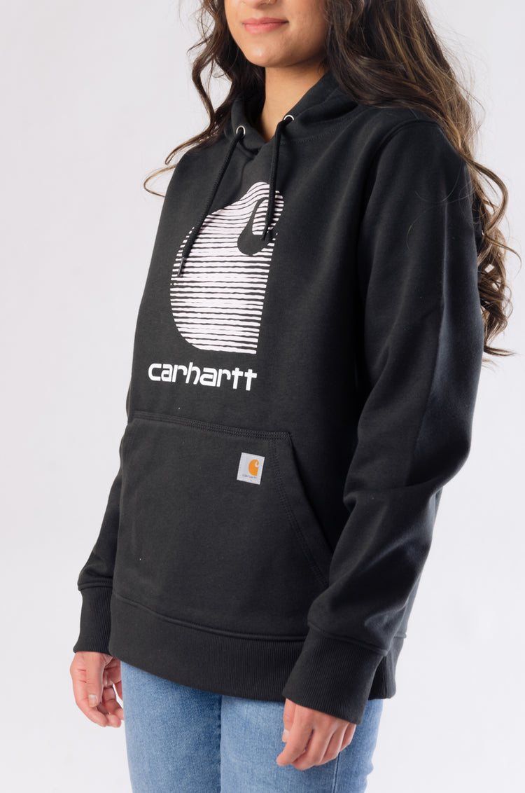 Relaxed Fit Midweight Graphic Hoodie - BLK